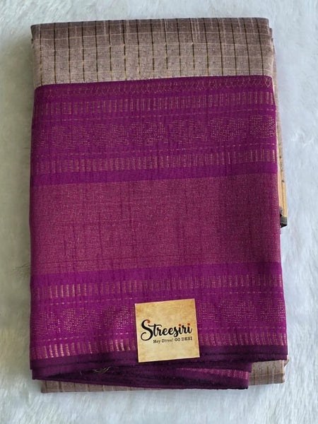 Checks Contrast Semi Silk Saree