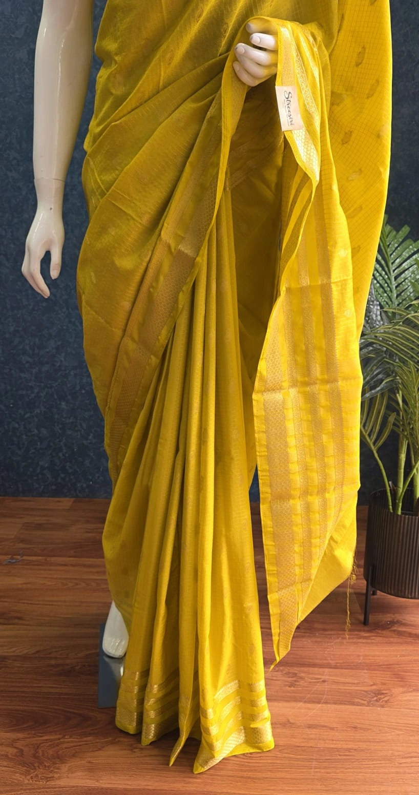 Semi Silk Bentex Border Chex Yellow