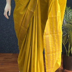 Bentex Border Yellow Semi Silk Saree