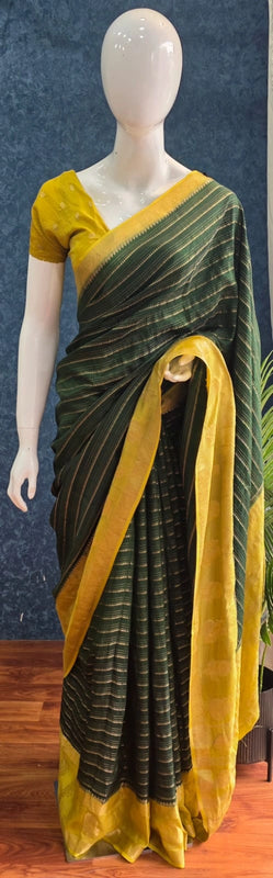 Stripes Tussar Crepe Saree