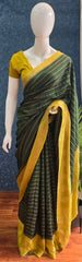 Small Triangle Bottle Green Tussar Crepe Saree