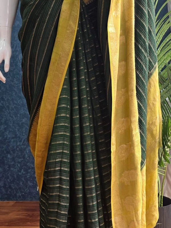 Stripes Tussar Crepe Saree