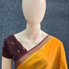 Stripes Tussar Crepe Saree