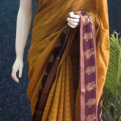 Stripes Tussar Crepe Saree