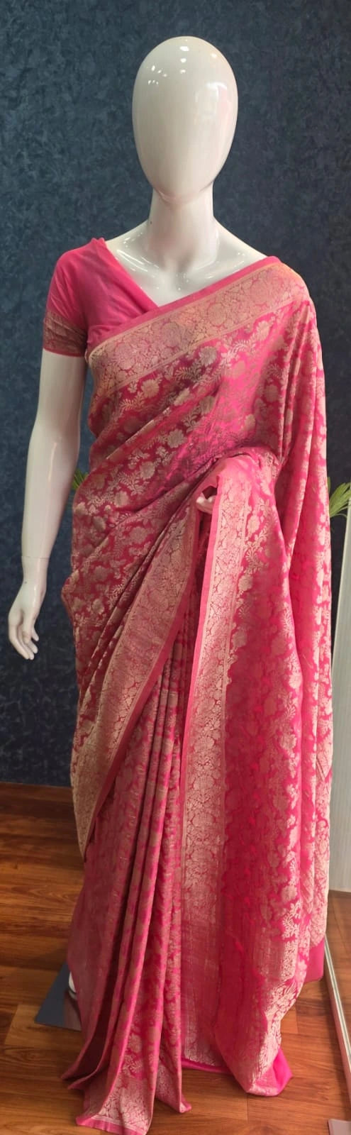 Rinkle Water Zari - Pink