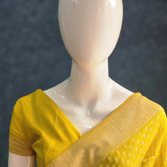 Crepe Butta Teal Blue Gorgette Saree