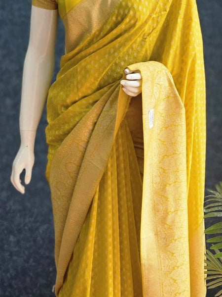 Crepe Butta Teal Blue Gorgette Saree