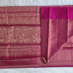 Brocade Pink Semi Silk Saree