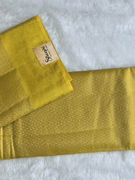 Brocade Yellow Semi Silk Saree