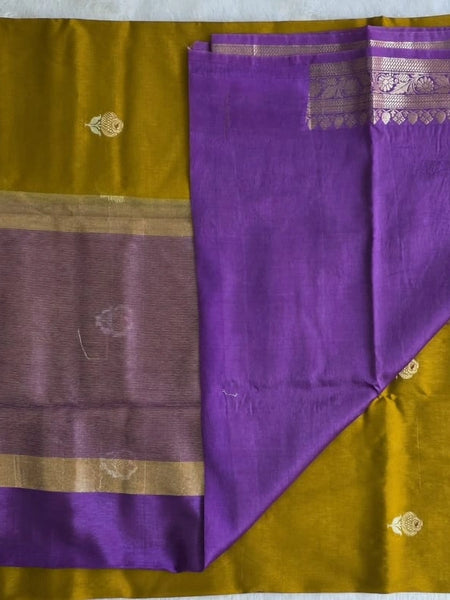 Tata Copper Rust Orange Semi Silk Saree