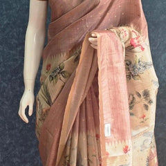 Pichwai Print Tussar Silk Saree