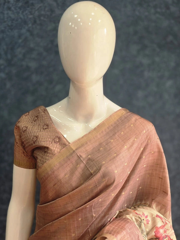 Pichwai Print Tussar Silk Saree