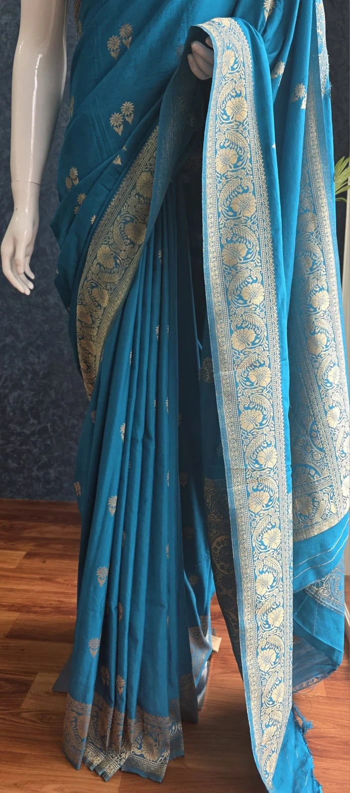 Tussar Gorgette - Blue
