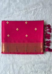 Paithani Rani Pink Chanderi Saree