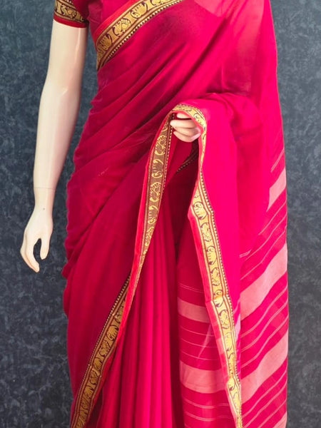 Ragini Pink Cotton cotton Saree