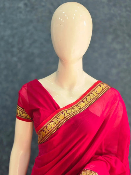 Ragini Pink Cotton cotton Saree