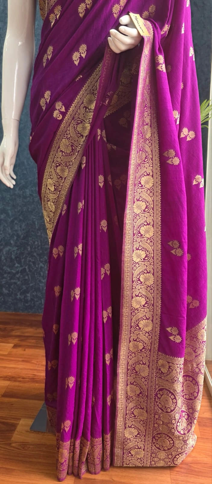 Tussar Gorgette- Purple