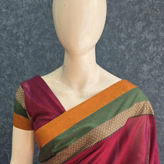 Dual colour  Border Cotton Saree