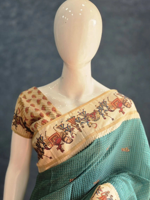 Kalamkari Tussar Saree
