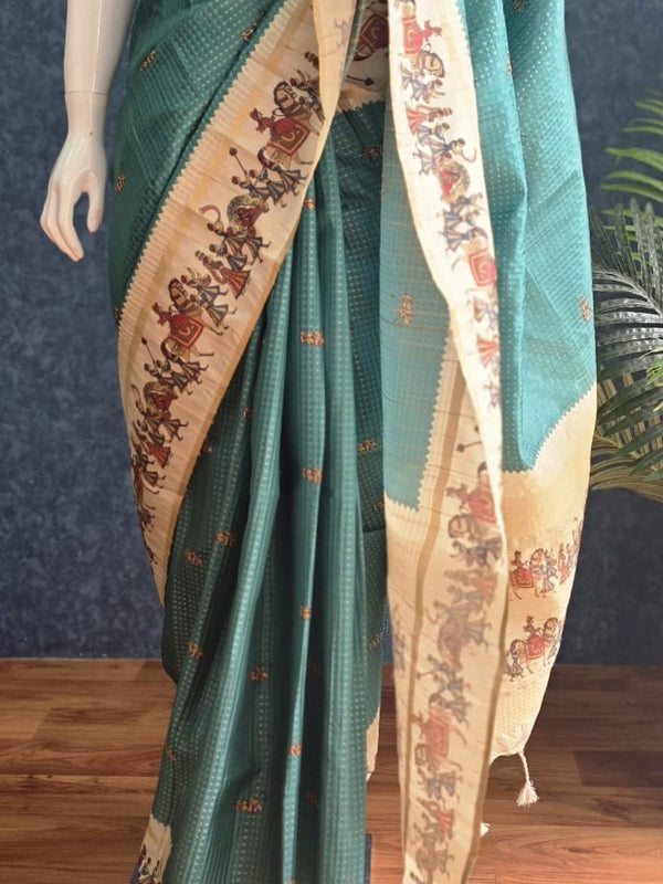 Kalamkari Tussar Saree