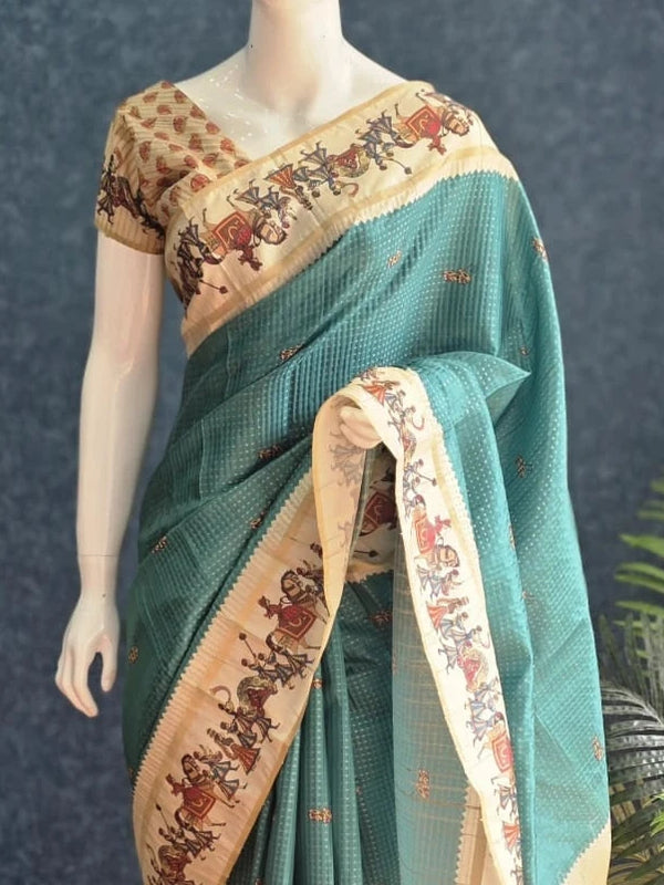 Kalamkari Tussar Saree