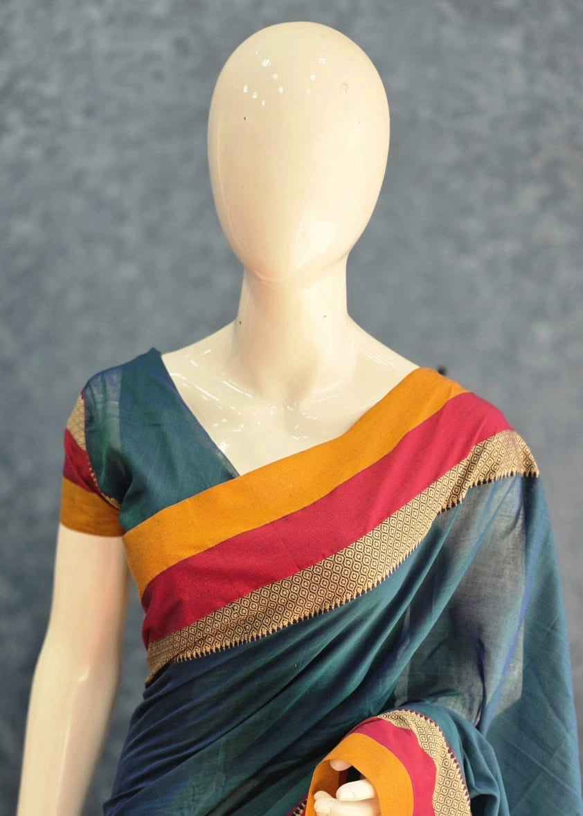 Avani Border Cotton Green