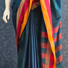 Avani Border Green Cotton Saree