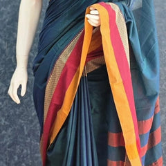 Avani Border Green Cotton Saree