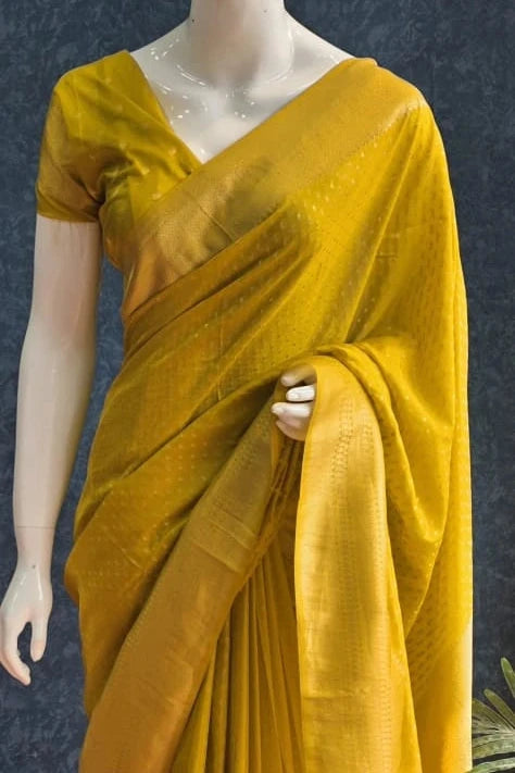Small Butta Gorgette Crepe Saree