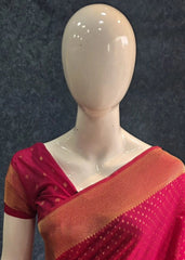 Small Butta Pink Gorgette Crepe Saree