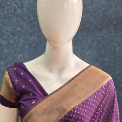 Small Butta Dark Purple Gorgette Crepe Saree