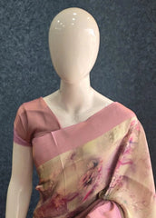 Soft Silk Digital Prints Pink Cream