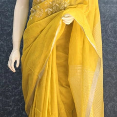Embroider Linen Saree