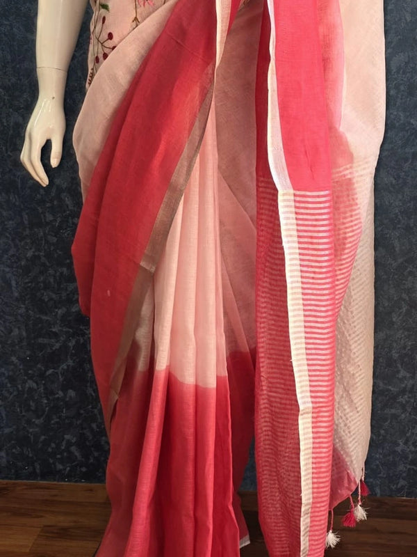 Embroider Linen Saree