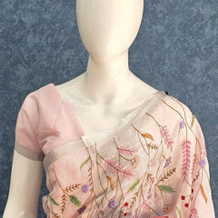 Embroider Linen Saree