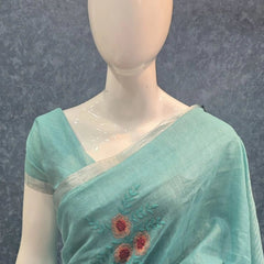 Embroider Linen Saree