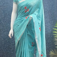 Embroider Linen Saree