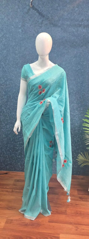 Embroider Linen Saree