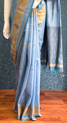 Tussar Ikkat- Blue
