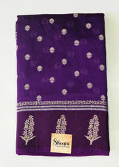 Raw Mango Purple Butta Semi Silk Saree