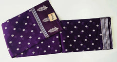 Raw Mango Purple Butta Semi Silk Saree