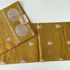 Raw Mango Mustard Semi Silk Saree