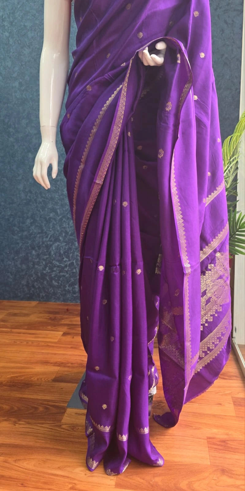Semi Silk Bentex Border Purple Pink