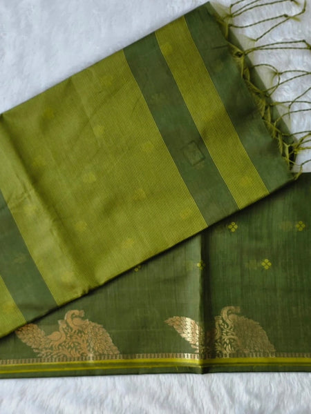Chanderi Green Saree