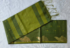 Chanderi Green Saree