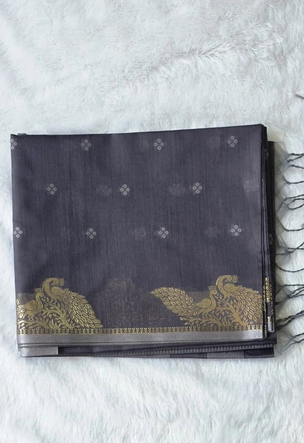 Chanderi Purple Saree