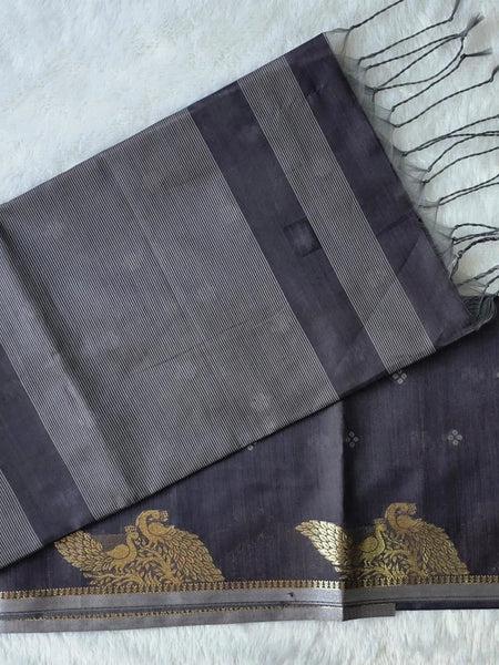 Chanderi Purple Saree