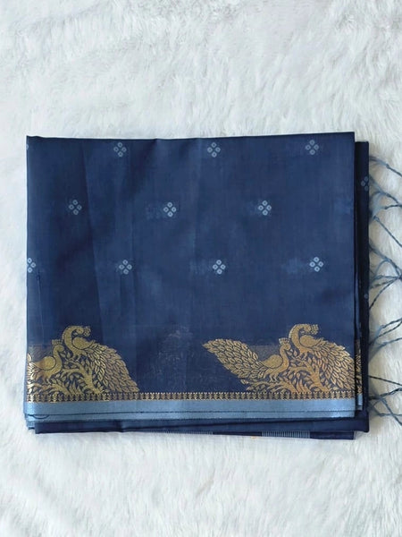 Chanderi Navy Blue Saree