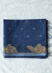 Chanderi Navy Blue Saree