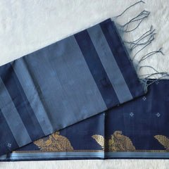 Chanderi Navy Blue Saree